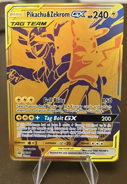 Pokemon Pikachu & Zekrom GX SM248 Holo Card Near Mint Condition - Image 1