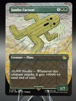 MTG Magic: Final Fantasy Jumbo Cactuar Card Borderless Regular (343) - Image 1