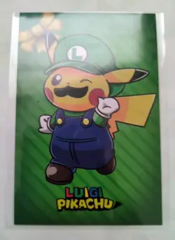 Pokemon Merry Christmas Card Database Pikachu Luigi - Image 1