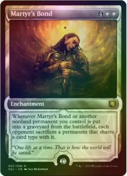 1 x Martyr's Bond - Foil - Signature Spellbook - Gideon - LP-Magic The Gathering - Image 1