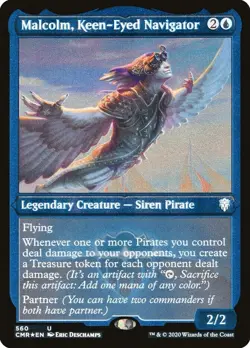 MTG Foil - Malcolm, Keen-Eyed Navigator (Foil Etched) - 560 / NM / English - Image 1