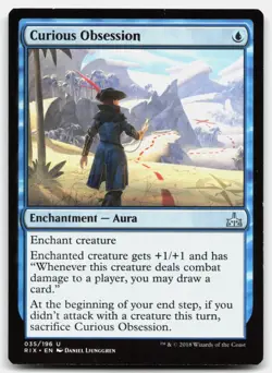 MTG Curious Obsession U Rivals of Ixalan 35 LP - Image 1