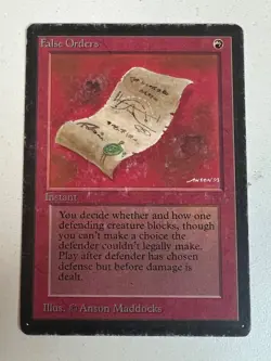 Magic the Gathering MTG Beta False Orders MP (Beta Bob) - Image 1