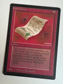 Magic the Gathering MTG Beta False Orders NM (Beta Bob) - Image 1