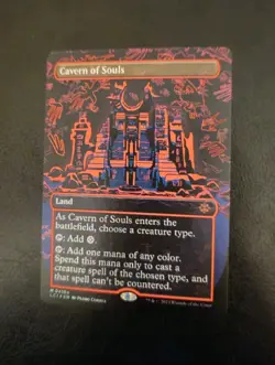 MTG | Cavern of Souls (0410e) (Borderless) [LCI] ✨Neon Ink Red FOIL✨ - Image 1