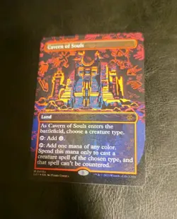 MTG | Cavern of Souls (0410e) (Borderless) [LCI] ✨Neon Ink Red FOIL✨ - Image 2