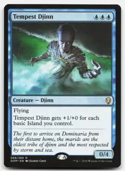 MTG Tempest Djinn R Dominaria 68 LP - Image 1