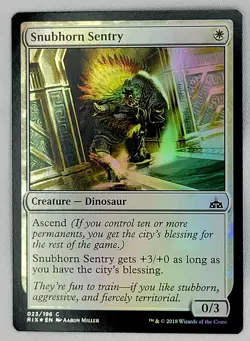 1x Snubhorn Sentry - Foil MTG Rivals of Ixalan NM Magic Foil - Image 1