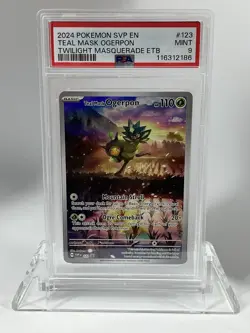 PSA 9 MINT Teal Mask Ogerpon # 123 Black Star Promo Pokemon Scarlet & Violet - Image 1