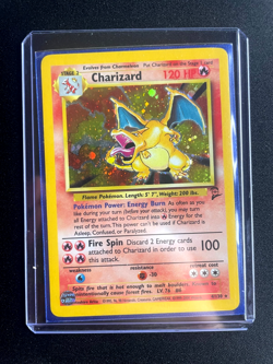 Pokemon TCG Charizard Base Set 2 UNLIMITED Holo Rare 004/130 - With SWIRL - LP - Image 1
