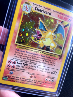 Pokemon TCG Charizard Base Set 2 UNLIMITED Holo Rare 004/130 - With SWIRL - LP - Image 2