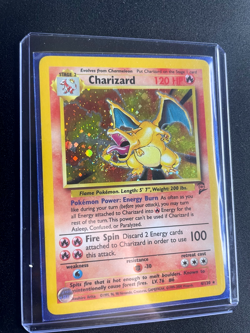 Pokemon TCG Charizard Base Set 2 UNLIMITED Holo Rare 004/130 - With SWIRL - LP - Image 3
