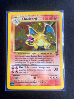 Pokemon TCG Charizard Base Set 2 UNLIMITED Holo Rare 004/130 - With SWIRL - LP - Image 4