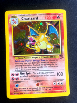 Pokemon TCG Charizard Base Set 2 UNLIMITED Holo Rare 004/130 - With SWIRL - LP - Image 5