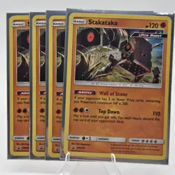 STAKATAKA SM209 SUN & MOON PROMO POKEMON COSMO HOLO. Set Of 4 - Image 1