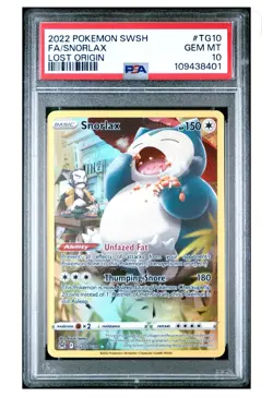 Pokemon TCG Snorlax TG10/TG30 Lost Origin Trainer Gallery Ultra PSA 10 - Image 1