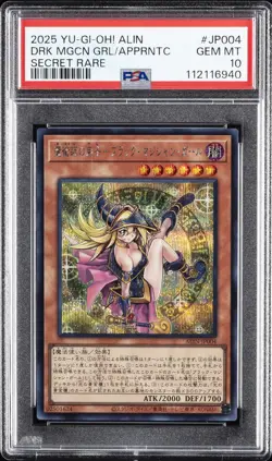 2025 SECRET RARE #JP004 DARK MAGICIAN GIRL THE MAGICIAN'S APPRENTICE PSA 10 - Image 1