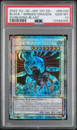 Black-Winged Dragon Yugioh 2022 DABL-EN100 Starlight Rare 1st Edition PSA 10 - Image 1