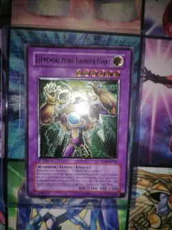 YU-GI-OH! Elemental Hero Thunder Giant 1st Edition Ultimate Rare Euro Print Lp - Image 1