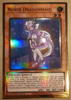 Yu-Gi-Oh! TCG Nurse Dragonmaid Maximum Gold MAGO-EN020 1st Edition Premium Gold - Image 1