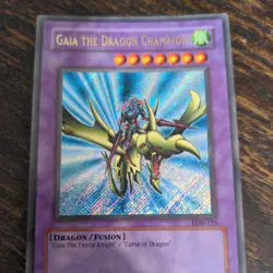 Yu-Gi-Oh! TCG Gaia the Dragon Champion LOB-125 Unlimited Secret Rare - Image 1