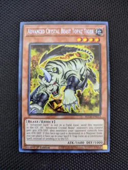 YuGiOh TCG Advanced Crystal Beast Topaz Tiger BLCR-EN013 Secret Rare - Image 1