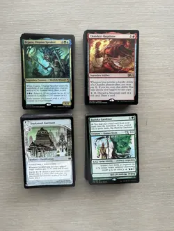 150+ MTG Cards ALL RARES Includes Foils & 2 Unopened Commander Card Sleeve Packs - Image 1