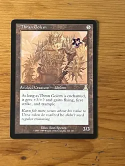 MTG - Magic the Gathering - Thran Golem - Urza's Destiny - Pro Tour Stamped - NM - Image 1