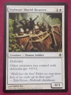 Magic The Gathering RISE OF THE ELDRAZI STALWART SHIELD-BEARERS white card MTG - Image 1