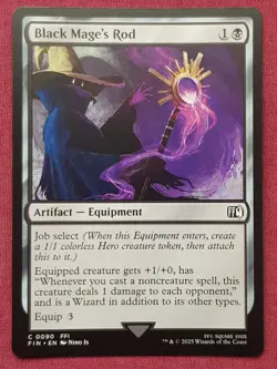 Magic The Gathering FINAL FANTASY BLACK MAGE'S ROD artifact card MTG - Image 1