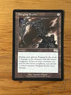 MTG - Magic the Gathering - Purging Scythe - Urza's Saga - Pro Tour Stamped - Image 1