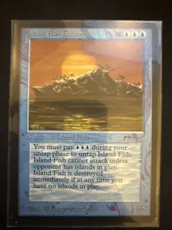 MTG Island Fish Jasconius Arabian Nights 1993 Magic Gathering Card Rare NM - Image 1