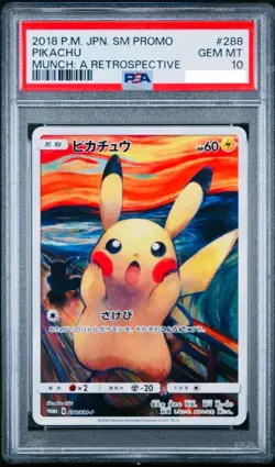 Pokemon Pikachu Scream Munch Retrospective JPN Full Art Promo 288/SM-P PSA 10 - Image 1
