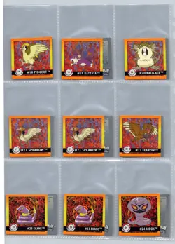 Set of 162 - Artbox Series 1 Pokemon Stickers from 1999 VIntage Lot - NM - Image 5