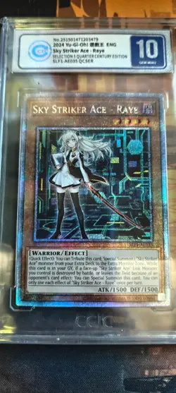 YUGIOH SKY STRIKER ACE - RAYE ASIA ENGLISH SLF1-AE035 QCSER CCIC GRADED 10 - Image 1
