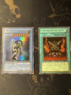Yugioh - Black Luster Soldier SYE-024 ULTRA Rare + Ritual SYE-025 LP Set - Image 1