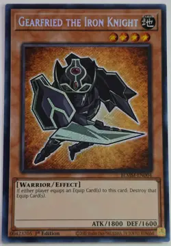 Yugioh Gearfried the Iron Knight BLMM-EN004 Secret Rare 1st Edition - Image 1