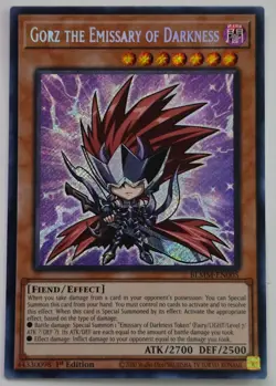 Yugioh Gorz the Emissary of Darkness BLMM-EN005 Secret Rare 1st Edition - Image 1