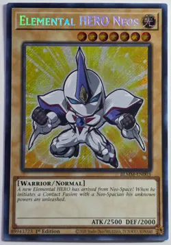 Yugioh Elemental Hero Neos BLMM-EN003 Secret Rare 1st Edition - Image 1