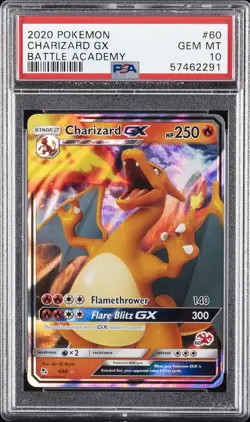 2020 POKEMON BATTLE ACADEMY #60 CHARIZARD GX PSA 10 - Image 1