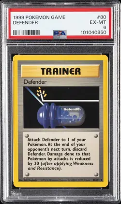 1999 POKEMON BASE SET UNLIMITED #80 DEFENDER PSA 6 - Image 1