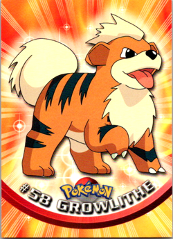 Growlithe #58 - Pokemon Topps - Green Logo - Image 1