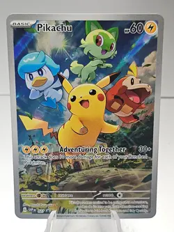 Pikachu 027 Black Star Promo Pokemon Card Holo Full Art Rare Paldea Evolved -#14 - Image 1