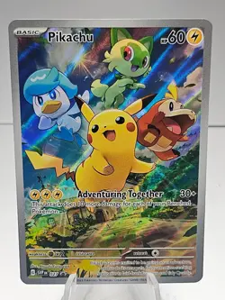 Pikachu 027 Black Star Promo Pokemon Card Holo Full Art Rare Paldea Evolved -#17 - Image 1