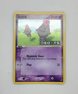 Set of 1 Pokemon - Spoink (Holo, LP, Stamped) - EX Deoxys - Image 1