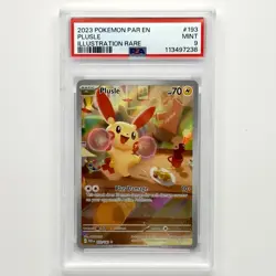 Plusle 193/182 Sv: Paradox Rift Illustration Rare Pokemon TCG PSA 9 Mint - Image 1