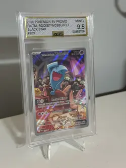 Pokemon TCG Team Rockets Wobbuffet ETB Promo Card 203 Graded AGS 9.5 - Image 2