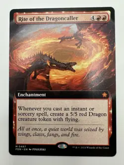 MTG TCG Rite of the Dragoncaller (Extended Art) Foundations Regular - Image 1