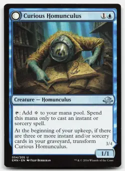 MTG Curious Homunculus U Eldritch Moon 54 LP - Image 1