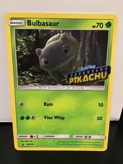 Bulbasaur (Detective Pikachu Stamped) SM19 Pokemon Black Star Promo Holo - Image 1